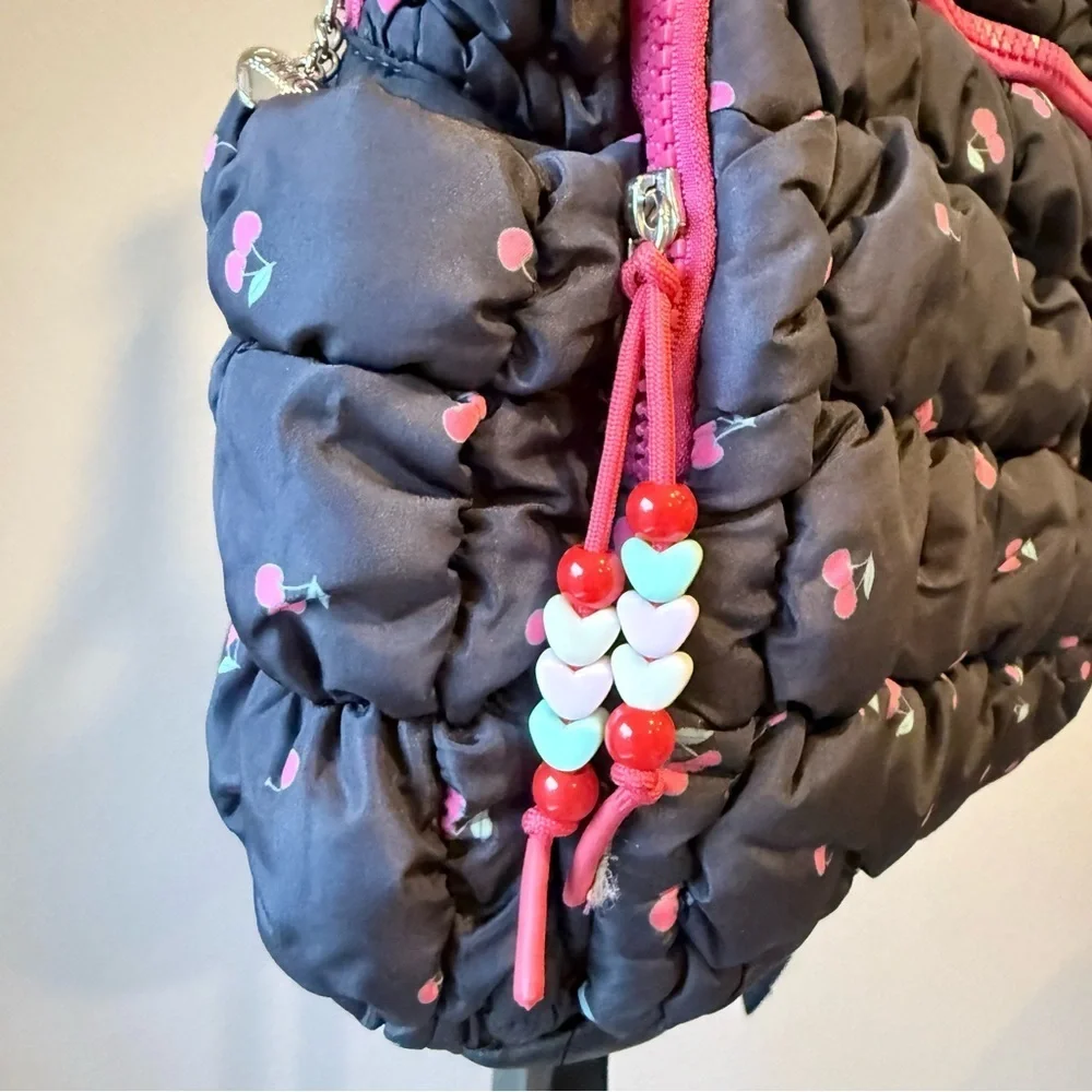 NWT Miss Gwen’s OMG youth black scrunchie quilted backpack with coin purse